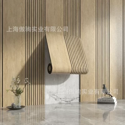 Adesivos de parede decorativos de grão de madeira autoadesivos 3D - papel de parede de grade para decoração de fundo de TV de sala de estar
