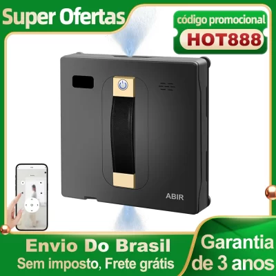 Robô Lavador de Janelas ABIR WD8, Pulverização de Água Dupla, Memória Inteligente, Sucção a Vácuo de Alta Potência, Sensor a Laser, Robô de Limpeza de Vidros Domésticos, Controle por APP