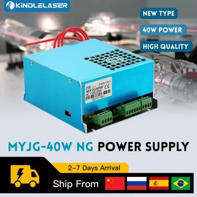 Kindlelaser 40W Fonte de alimentação a laser CO2 MYJG-40NG 110V 220V para máquina de corte e gravação a laser CO2 35-50W MYJG