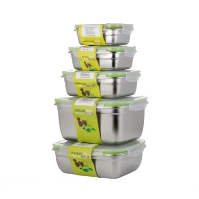 Lancheira de aço inoxidável para crianças Preservação de alimentos à prova de vazamento Bento Box adulto Recipiente de armazenamento de alimentos Aço inoxidável 304