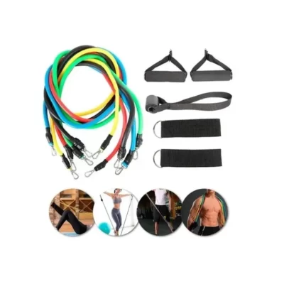 Kit Elásticos Extensores 11 Peças, Treino Academia Exercícios Em Casa Musculação, Yoga, Pilates
