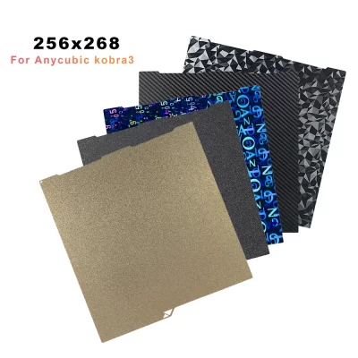 Kobra 3 placa de construção kobra 3 pei texturizado peo 256x268 para anycubic kobra 3 combo peças sobressalentes de placa de construção cama térmica dupla face