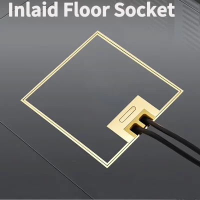 Soquete de piso oculto de aço inoxidável 304 ultrafino - à prova d'água e incorporado para superfícies planas Soquete UE 130 mm x 130 mm