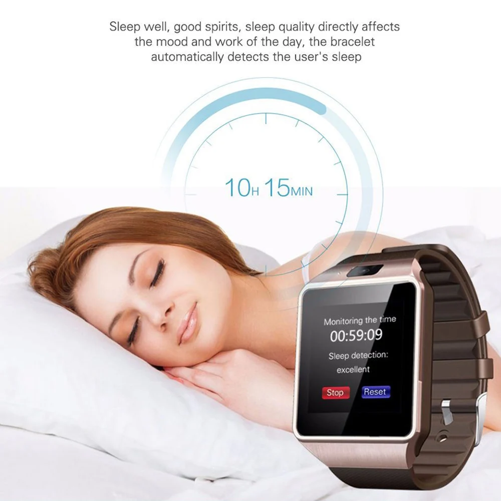 Dz09 relógio inteligente tela de toque bluetooth esportes lembrete chamada telefone relógio câmera suporte 2g cartão sim pulseira fitness inteligente - Image 3