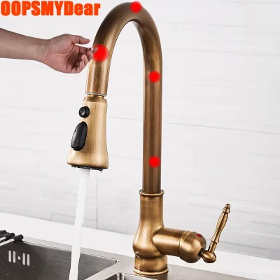 Toque da cozinha sentido torneira pia inteligente sensor de ouro quente e fria mixer pull down grifo 360 graus giratória guindaste inteligente kraan