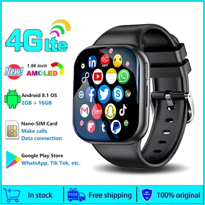 4g smartwatch android 2024 freqüência cardíaca gps câmera hd 2g 4g cartão sim wifi sem fio rápido acesso de internet relógio inteligente para homens