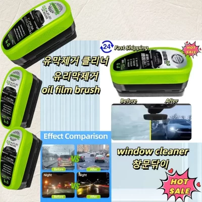 Removedor de filme de óleo de vidro automotivo, esponja de vidro, escova de limpeza, para-brisa interno dianteiro, limpador de filme de óleo de vidro para limpeza de carro