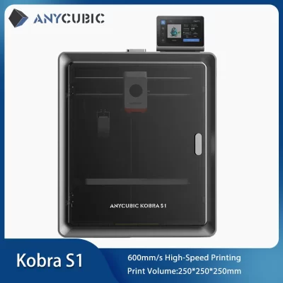 Anycubic Kobra S1 Impressora 3D Max 600 mm/s Alta Velocidade 250*250*250mm Suporte para impressora 3D Impressão multicolorida precisa ACE Pro