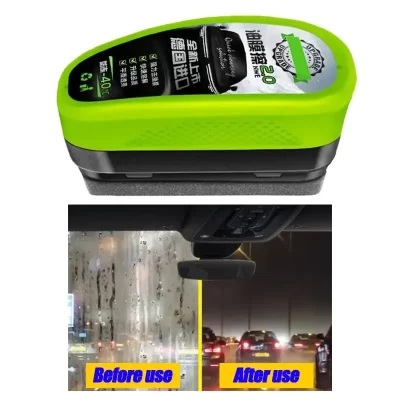 Removedor de filme de óleo de vidro automotivo, esponja de vidro, escova de limpeza, para-brisa interno dianteiro, limpador de filme de óleo de vidro para limpeza de carro