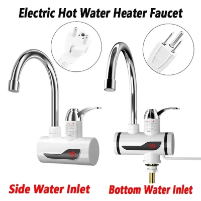 Aquecedor de água quente elétrico torneira rotação 360 graus quente e fria misturadora digital aquecimento instantâneo torneira cozinha banheiro suprimentos