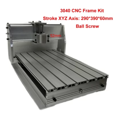 Kit de quadro cnc de alumínio 3040 parafuso esférico diy roteador madeira gravura fresadora rack 52mm suporte eixo curso 290x390x60mm