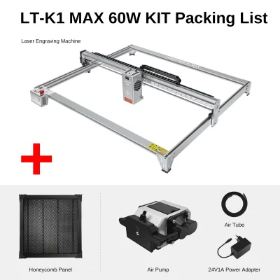 Laser tree k1max gravador a laser com módulo laser 60w ajustável 20w 40 módulo de potência máquina corte gravura ferramenta para trabalhar madeira
