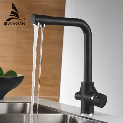 Deck Mounted Mixer Tap com recurso de purificação de água, torneiras filtrantes, guindaste para cozinha, rotação 360, WF-0175