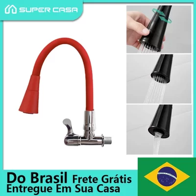 Torneira Gourmet Cozinha Flexível Parede Preta Cono Jato Duplo 1/4 Voltar