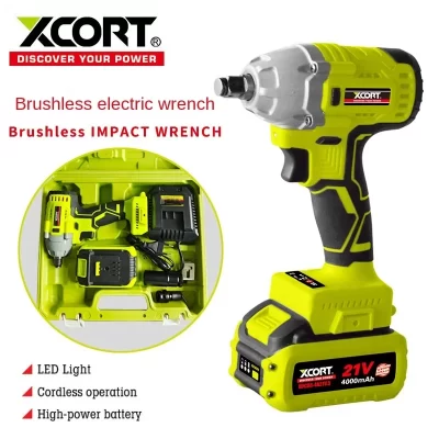 Chave elétrica de impacto XCORT 350nm 550nm de grau industrial grande torque sem escova aplicável quadro de reparo automático para trabalhar madeira