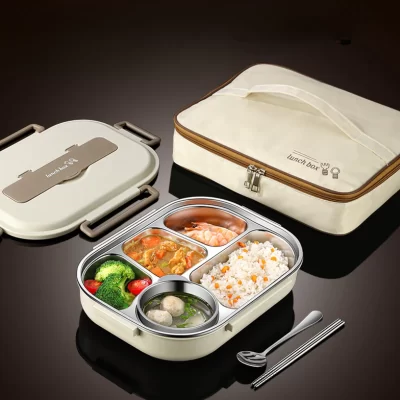 304 compartimento de aço inoxidável lancheira conjunto selado portátil isolado microondas aquecimento sopa bento caixa para adulto recipiente alimentos