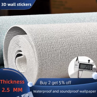 2.8/10m auto adesivo 3d painel de parede papel de parede espuma à prova de som à prova dwaterproof água 3d adesivo novo design quarto espessamento