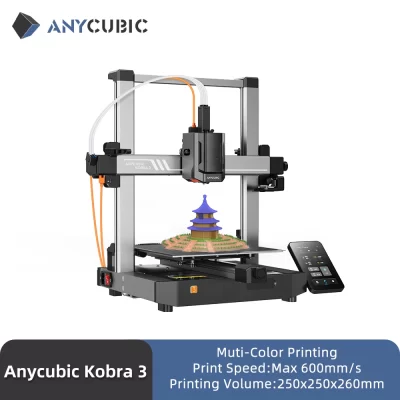 Anycúbico kobra 3 fdm impressora 3d multicolorida impressão em 4 a 8 cores com velocidade máxima de impressão de 600 mm/s tamanho de construção 250mm x 250mm x 260mm