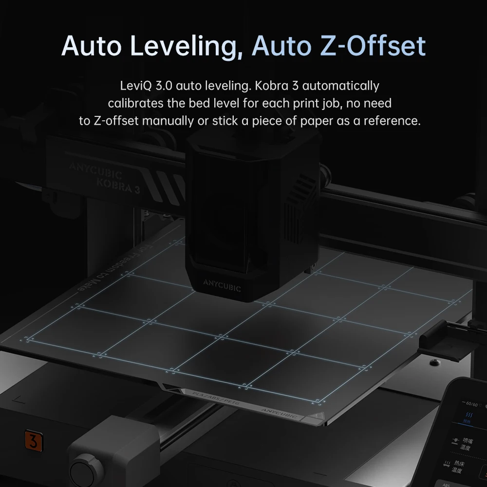 ANYCUBIC Kobra 3 AE Version 600mm/s Max Print Speed FDM 3d Printer 25-Point Automatic Leveling With 9.8x8.7x8.7inch Print Size - Image 6