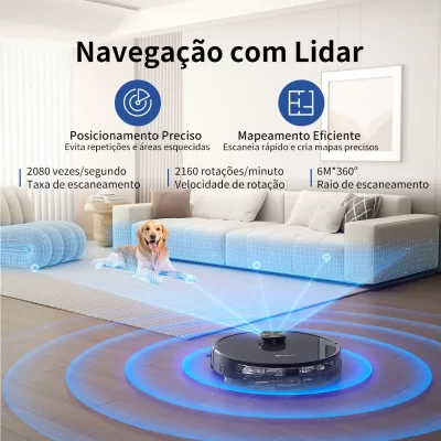 【Código: BRZ023】Neatsvor X600 Robô Aspirador de Pó com Mapeamento Inteligente, Navegação a Laser LDS, Salva Mapas, Aspira e Passa Pano, App, Alexa, Recarregamento Automático, Suporte no Brasil, Bivolt