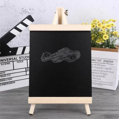 Black Message Blackboard for Kids, Pine Wood Easel Chalkboard, Wooden Memo Black Board, Placas de escrita dobráveis, S, M, L, 1 Pc