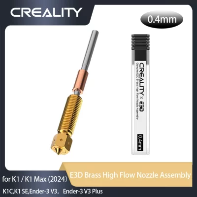 Conjunto de bico de alto fluxo de latão Creality Original E3D 0,4 mm para K1 (2024), K1 Max (2024), K1C, K1 SE, Ender-3 V3, Ender-3 V3 Plus