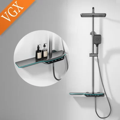 Vgx sistema de chuveiro termostático inteligente conjunto torneira do chuveiro do banheiro digital display temperatura chuvas chuveiro conjunto