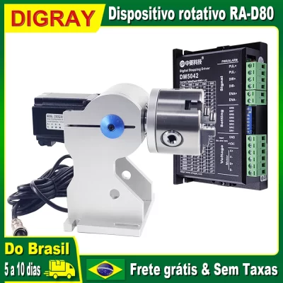 DIY acessório rotativo para máquina de marcação a laser de fibra, dispositivo rotativo com três mandril, DM5042 Driver para CO2 UV, RA-D80A