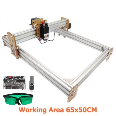 Máquina de Gravação em Madeira CNC, Gravador a Laser, Corte a Laser de 2 Eixos, Impressão Gravada, 500x400mm, 15W, 12V, 5A, 6550