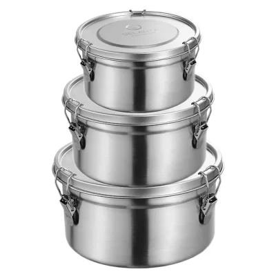 Lancheira de microondas de aço inoxidável, Lancheira térmica do escritório, Anti-vazamento Bento Boxes, Alimentos, frutas, lanches, Fresh-Keeping, piquenique Box, 304