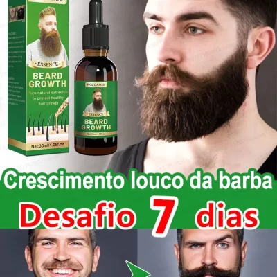 A essência de crescimento de barba mais eficaz em 2025, deixe crescer uma barba espessa em 7 dias. Pelos no peito, pelos nas pernas, barba e crescimento de pelos