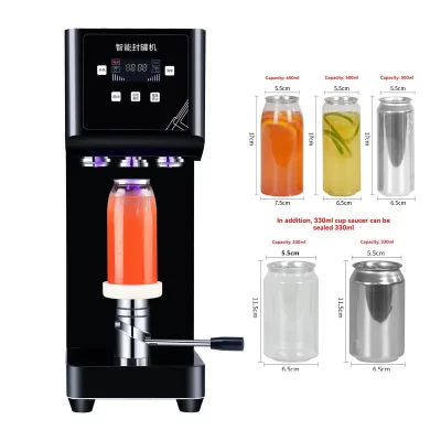 Máquina seladora de latas de alumínio inteligente, totalmente automática, garrafa pet, enchimento de latas, aferidor de latas de cerveja para alimentos, bebidas, 220v, 110v