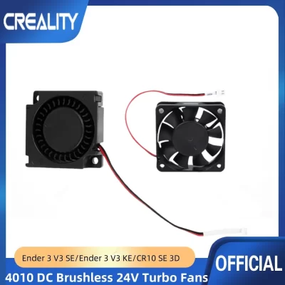 Creality Ender 3 Ventiladores 4010 Originais 40x40x10MM DC 24V Extrusora Hot End Fan e DC 24V Turbo Fan para Ender 3 / Ender 3 Pro 3D Pri