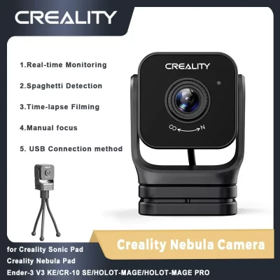 Creality nebulosa câmera atualização impressora 3d monitoramento em tempo real filmagem de lapso de tempo detecção de espaguete foco manual interface usb