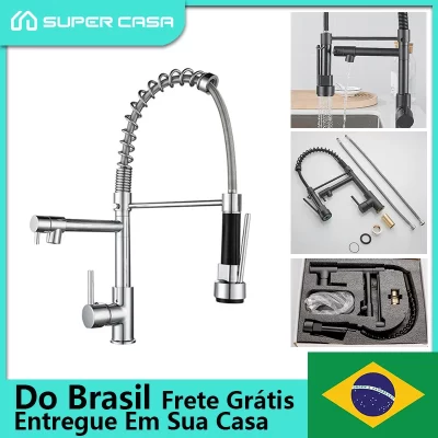 Torneira Spray Gourmet Móvel Misturador Mono Comando com Spray Articulado