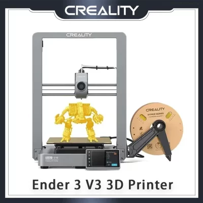Impressora 3D Creality Ender 3 V3 com sistema de movimento Core XZ Extrusão sem entupimento de velocidade de 600 mm/S 60W 300 ℃ Nivelamento automático do aquecedor Hotend