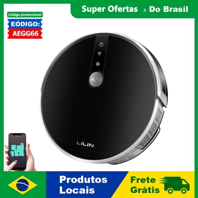 (Código:AEGG66) Robô aspirador de pó LILIN C30B,navegação no mapa,Partição inteligente,com memória,controle de app WiFi,sucção forte,esfregão molhado,desinfecção,funciona com Alexa e Google Assistant