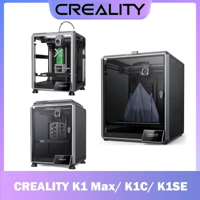 Creality k1 max/k1c/k1se impressora 3d rápida 600 mm/s impressoras 3d de alta velocidade nivelamento automático extrusora de acionamento direto de resfriamento duplo