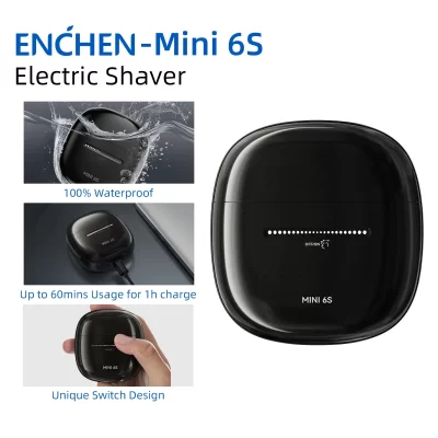ENCHEN barbeador elétrico masculino maquina de barbear masculina Melhor Navalha Profissional Máquina de barbear Elétrico Barbeador de barba Impermeável Navalha Portátil Aparador de barba Barbeador para homens Mini 6S