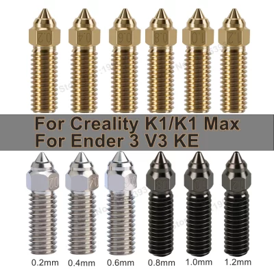 Bico para impressora 3d de alta velocidade, para ender 3 v3 ke, banhado a latão, cobre, aço endurecido, para creality k1/k1 max/CR-M4