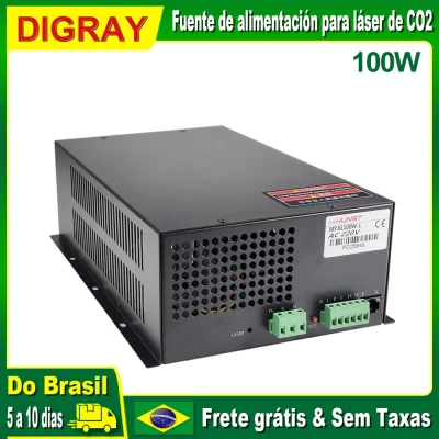 Fonte de alimentação a laser DIGRAY 100W Co2 MYJG-100W para máquina de corte e gravação a laser 80W 100W