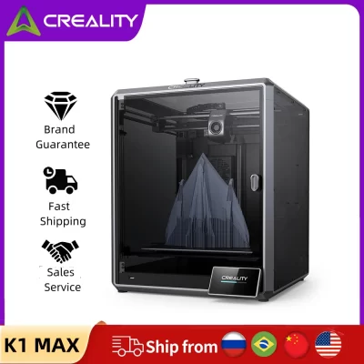 Creality K1 Max Impressora 3D 600 mm/s Impressoras 3D de alta velocidade Nivelamento automático Duplo resfriamento Função AI inteligente Tamanho de impressão grande