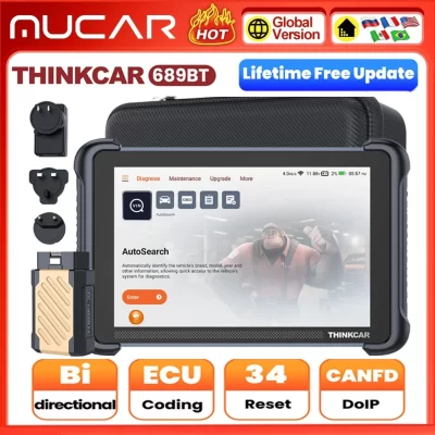 Thinkcar thinkcan 689bt ferramentas de diagnóstico todos os sistemas obd2 scanner ecu codificação canfd doip 34 redefinições vitalício livre ferramentas de varredura automática