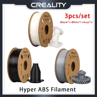 Filamento 3D Creality Hyper ABS 1,75 mm para impressão de alta velocidade Impressão aberta conveniente, carretel de 1 kg (2,2 lbs) 3 unidades para impressora FDM