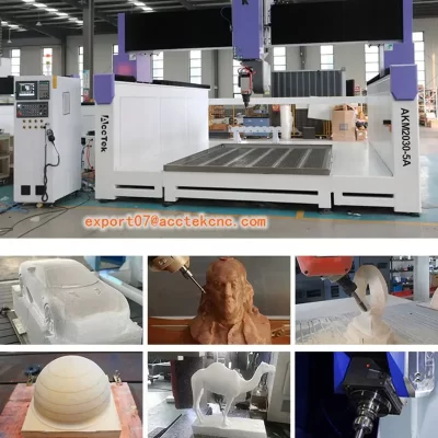 Máquina CNC 5 Eixos para Usinagem de Espuma, madeira, isopor em 3d, molde, escultura, gravura 5 eixos cnc roteador máquina 4 e 5 eixos