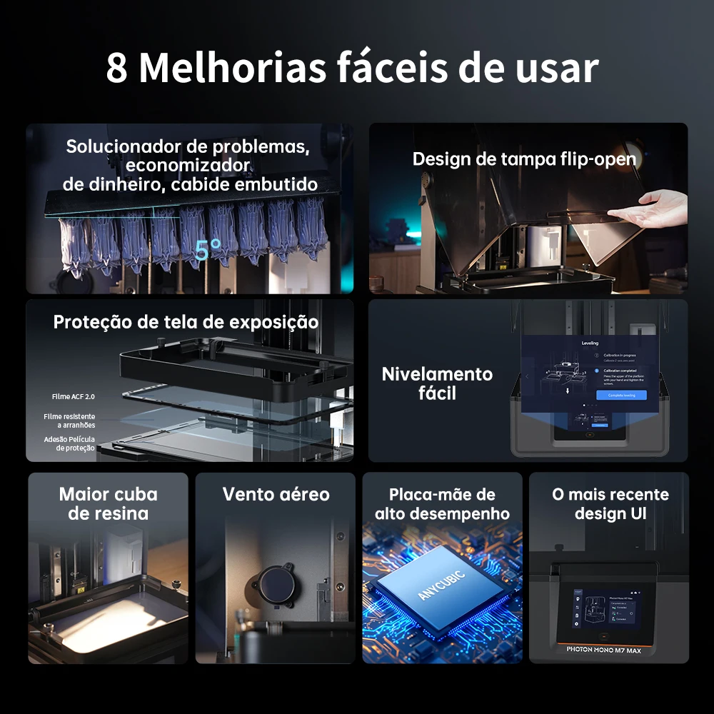 Pré anycúbico photon mono m7 max lcd impressora 3d com liberação inteligente de 13.6 "2.0 tamanho de impressão de controle de precisão 298*164*300mm - Image 6