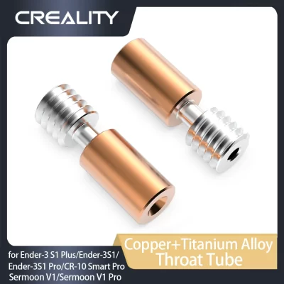 Creality-Kit Tubo De Garganta De Liga De Cobre e Titânio, Ender-3S1, Pro, CR-10 Smart Pro, Sermoon V1, Peças De Impressora 3D, Original, 1Pc