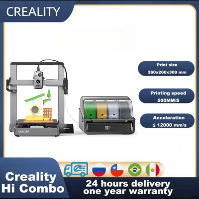 Creality hi combo impressora 3d núcleo xz movimento 500 mm/s velocidade impressão multicolorida nivelamento automático 260*260*300mm impressora de construção de metal