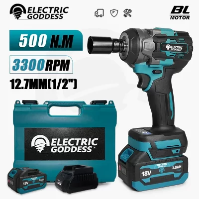 500nm chave de impacto elétrica chave de fenda elétrica sem escova ferramenta automotiva para makita 18v bateria