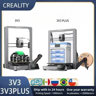 Creality ender 3v3/plus impressora 3d núcleo xz movimento 600mm/s velocidade nivelamento automático 220*220*250mm autonivelamento impressora de construção totalmente metálica